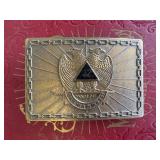 Bronze Masonic Belt Buckle by Henry Kienzle Co.