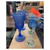 Four Decorative Glass Goblets Fostoria More