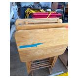 Wooden Folding TV Tray Tables With Stand