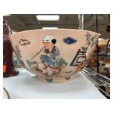 Hand-Painted Bowl With Figures and Seal Mark