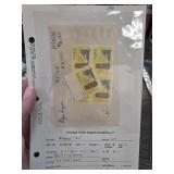 Yellow Bird Stamps Mounted on Stock Page