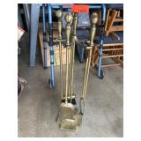 Brass Fireplace Tool Set with Stand