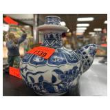 Blue-and-White Porcelain Ewer with Floral Design