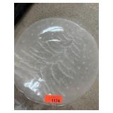 Frosted Glass Plate with Fern Motif