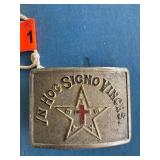 Knights Templar Belt Buckle with ï¿½In Hoc Signo Vin