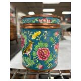 Chinese Cloisonne Covered Jar with Floral Design