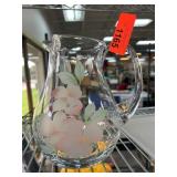 Glass Pitcher with Floral Design