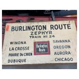 Burlington Route Zephyr Train Signs
