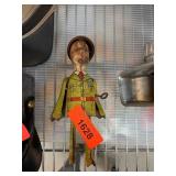 Vintage Tin Wind-Up Soldier Toy Figure