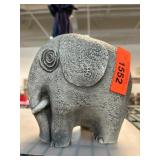 Textured Elephant Figurine With Baby