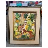 Framed Painting Depicting Wildlife Scene Myra Rain