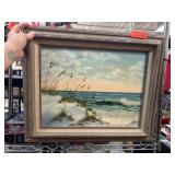 Framed Coastal Painting by Carol Burger