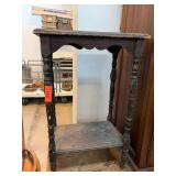 Wooden Two-Tier Side Table With Turned Legs