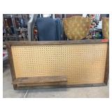 Rustic Pegboard Organizer With Shelf