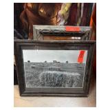 Framed Black-and-White Landscape Photograph