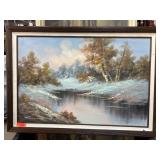 Framed Landscape Oil Painting Signed by Artist