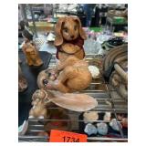 Painted Ceramic Rabbit Figurine Set