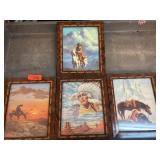 Four Framed Native American Art Prints