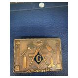 1973 Harry Klitzner Masonic Bronze Belt Buckle