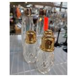Crystal and Metal Top Shakers and Bottles