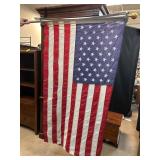American Flag with Pole and Finial