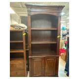 Wooden Bookshelf with Cabinet Storage