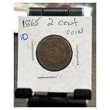 1865 United States Two-Cent Coin