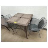 Metal Patio Table and Four Chairs Set