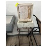 Marble Fountain on Iron Base Stand
