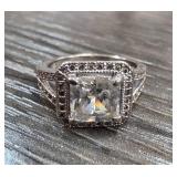 Sterling Silver Square-Cut Ring, Size 5