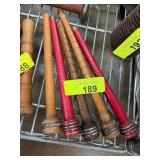 Wooden Textile Spools with Metal Accents