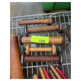 Wooden Textile Spools with Metal Accents