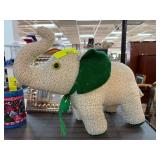 Fabric Elephant Stuffed Animal with Green Ears