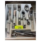 White-Handled Flatware Set with Tray