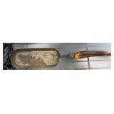Metal Server with Ornate Handle and Hallmarks