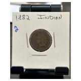 1882 Indian Head Penny in Cardboard Holder