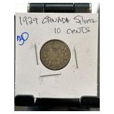 1929 Canada Silver 10-Cent Coin