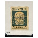 1924 Fiume 3 Lire Dark Green Postage Stamp