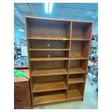 Large Wooden Bookshelf with Multiple Shelves