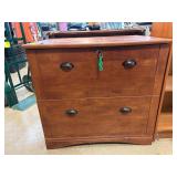 Two-Drawer Wooden Filing Cabinet
