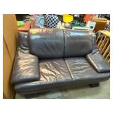 Brown Leather Two-Seater Sofa