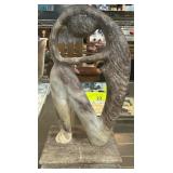 Abstract Stone Sculpture of Embracing Figures