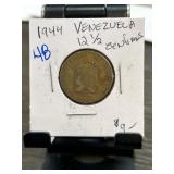 1944 Venezuela 12 1/2 Centimos Coin