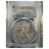 2021 PCGS MS70 Silver Eagle " Type 1