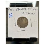 1919 Canada Silver 10 Cents Coin