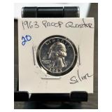 1963 Proof Quarter in Flip Holder