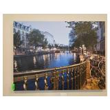 Framed Canvas Artwork of a Canal Scene