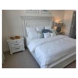 King White Wood Bedroom Set With Accessories