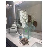 Decorative Glass Vase with Faux Branches