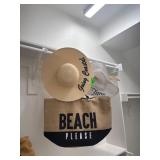 Beach Tote With Hats Featuring Fun Sayings